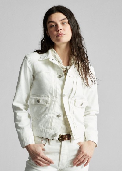 Chaquetas de Mezclilla Ralph Lauren Mujer Blancos - Stretch Selvedge - AWITR1924